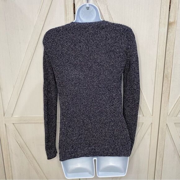 Talbots Cable Knit Twist Front Sweater In Marbled Gray Size Small Petite - Picture 6 of 14